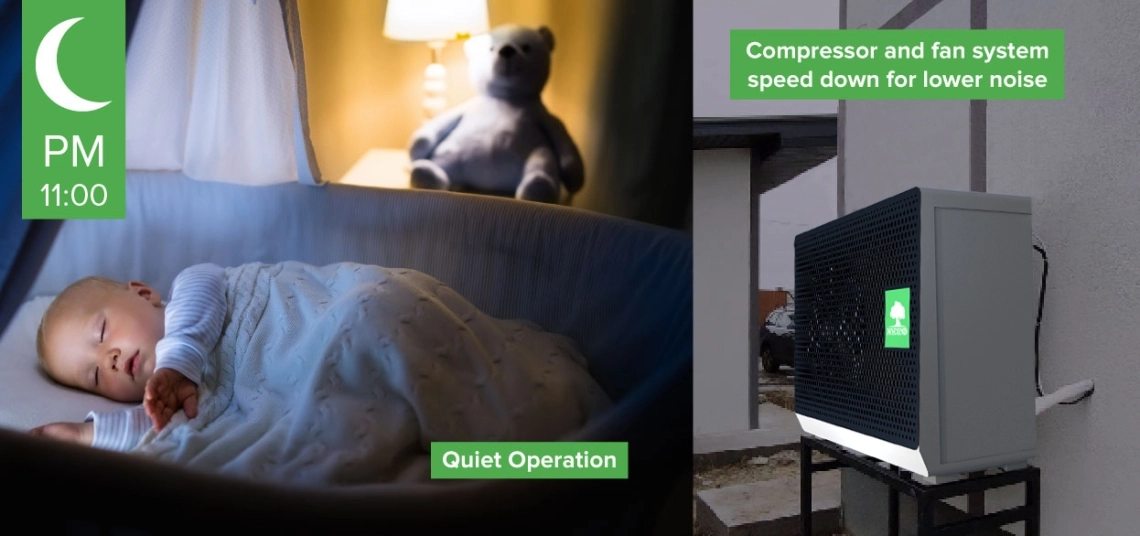 Energieeffiziente Split-Wärmepumpe aus der MyCond BeeSmart-Serie.