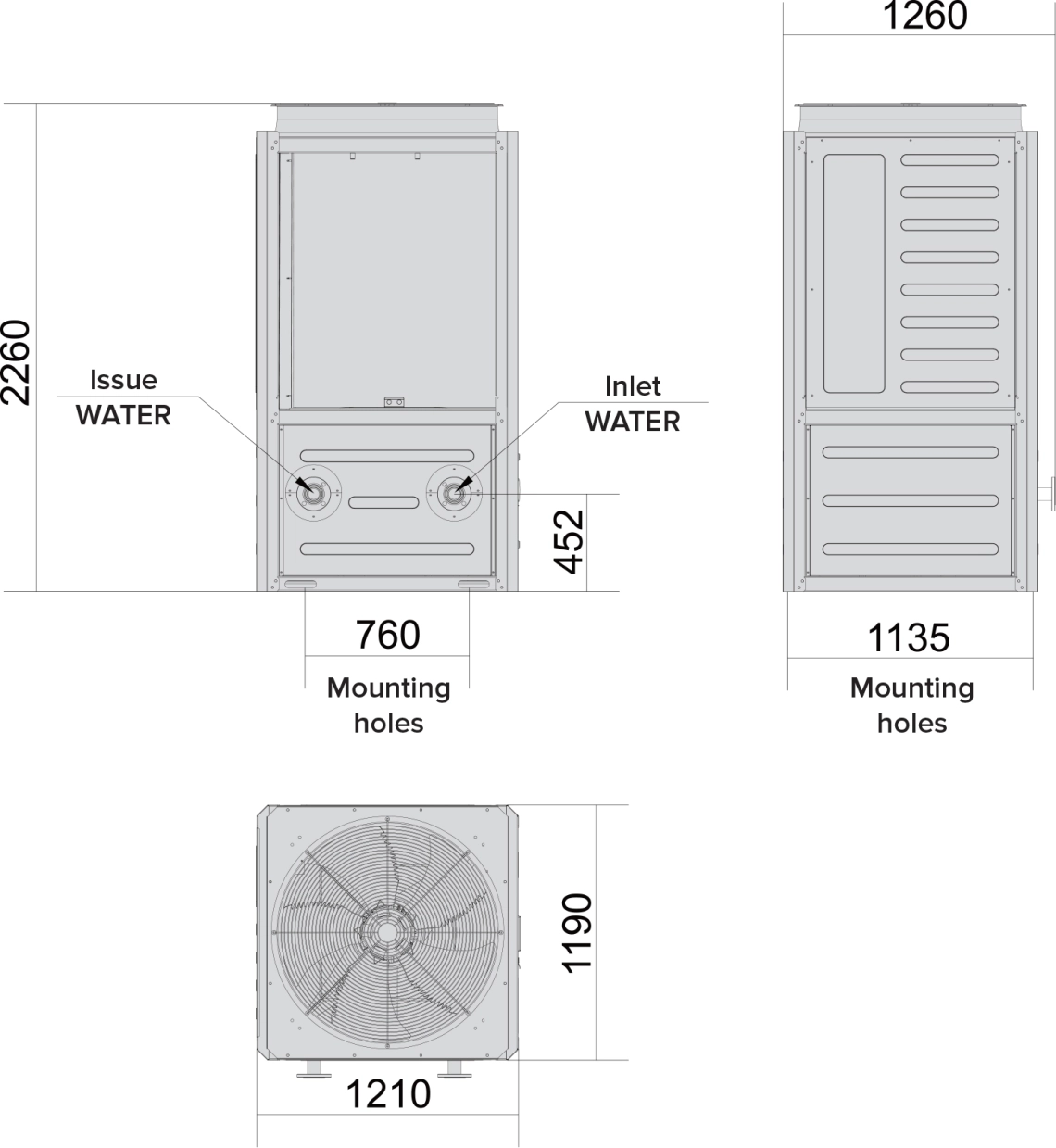 MyCond MCU-OHDD Gesamtabmessungen - 1
