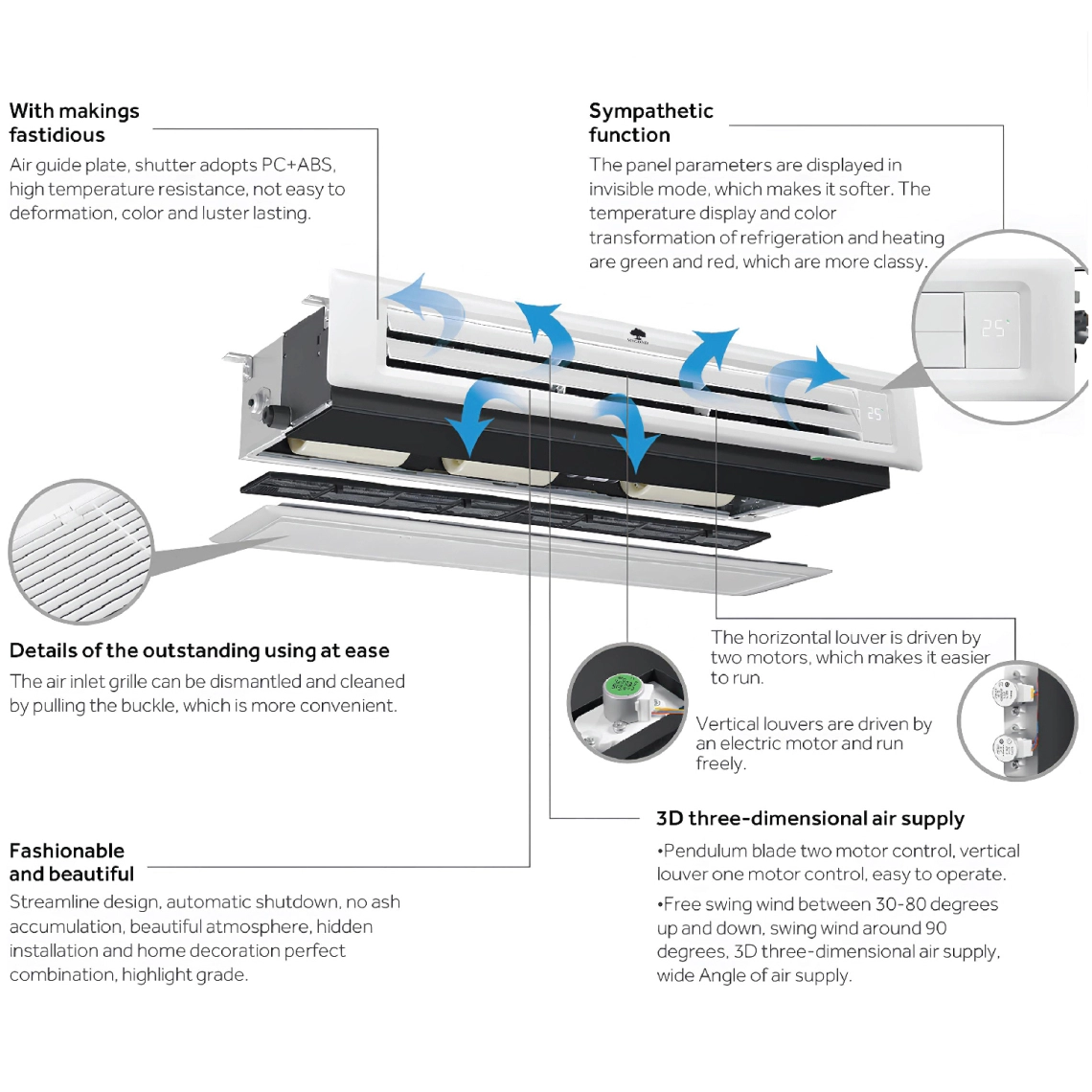 MyCond Low ESP slim duct 3D-Luftstrom und verstecktes Display