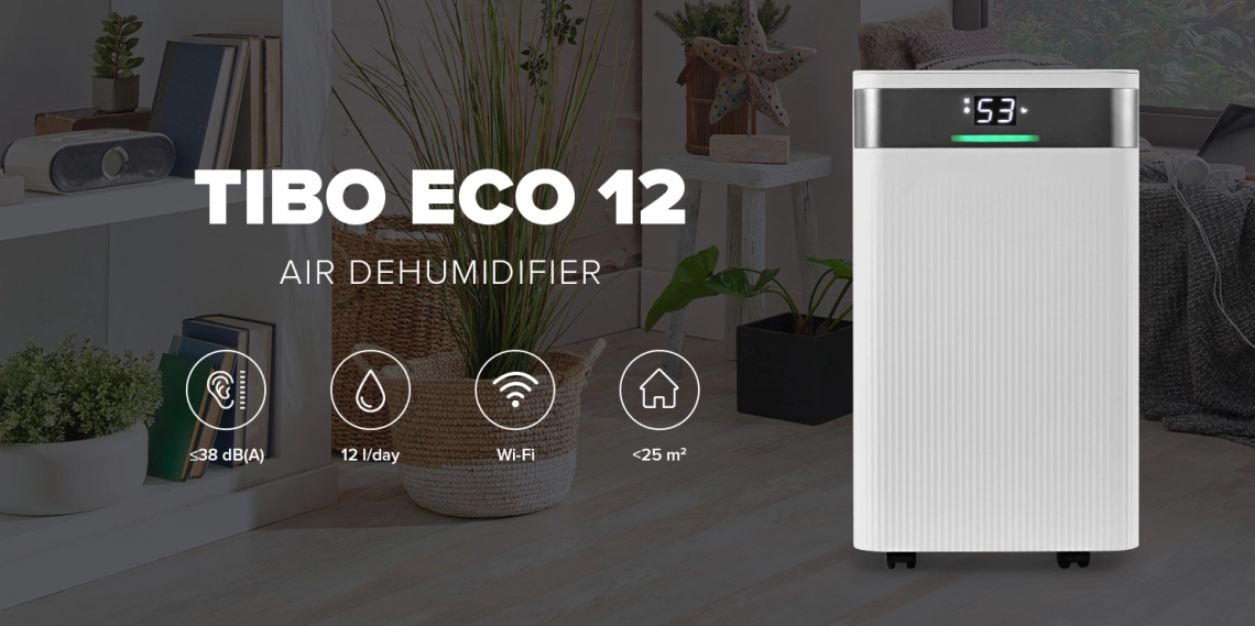 MyCond TIBO Eco 12 Kompakter umweltfreundlicher Luftentfeuchter für den Wohnbereich.