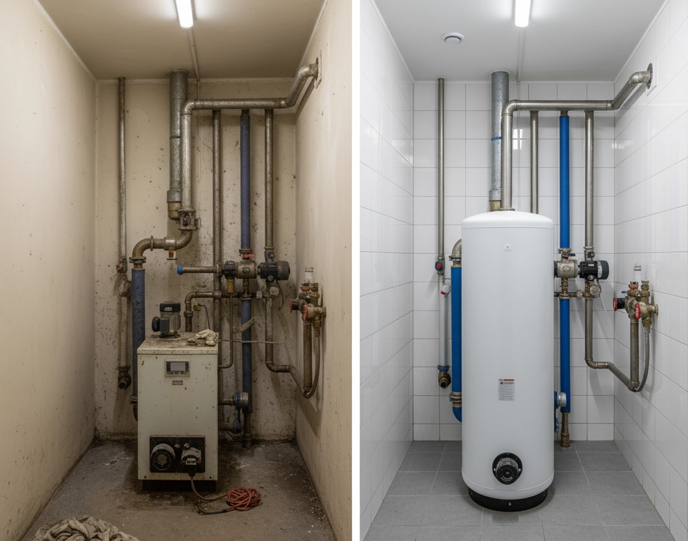 Rekonstruktion eines alten Heizsystems mit Mycond BeeEco Wärmepumpe