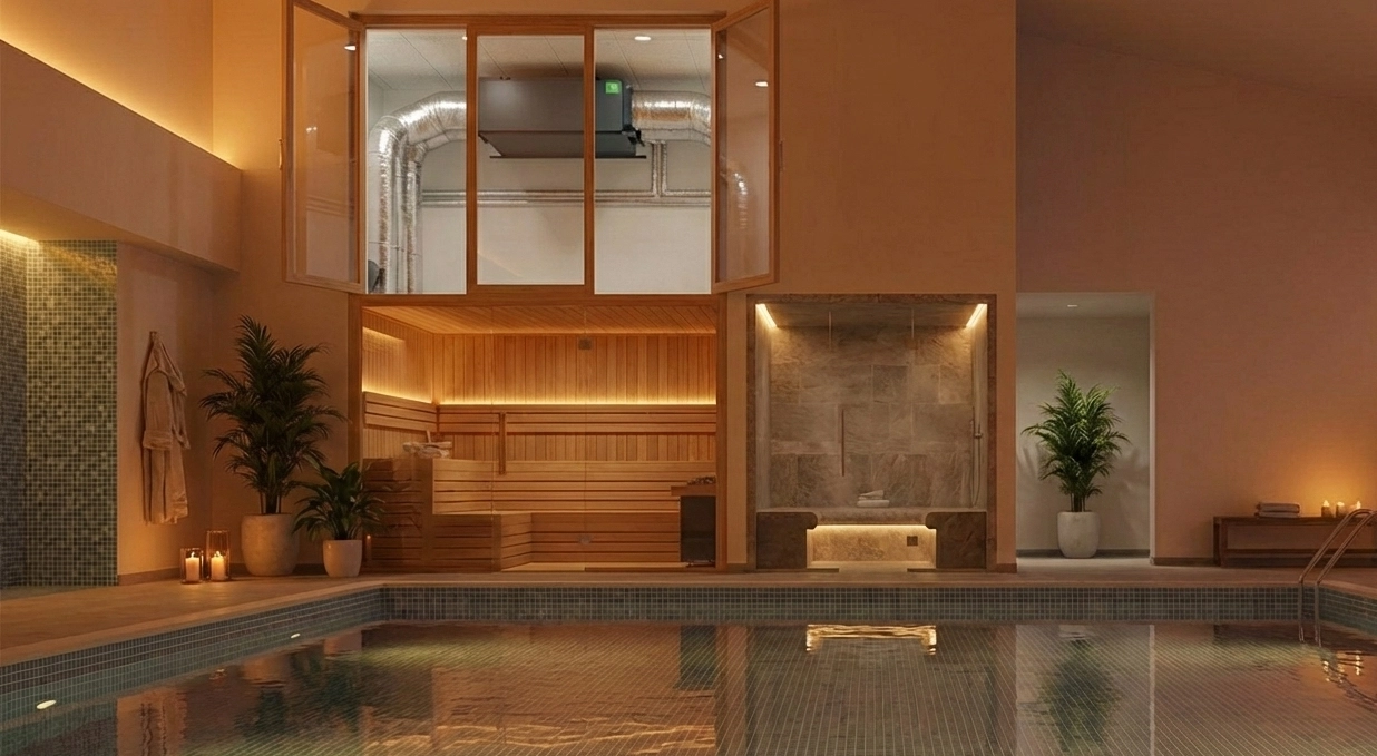 Kanalentfeuchter für Schwimmbäder, energiesparende Technologien Mycond MSHAC