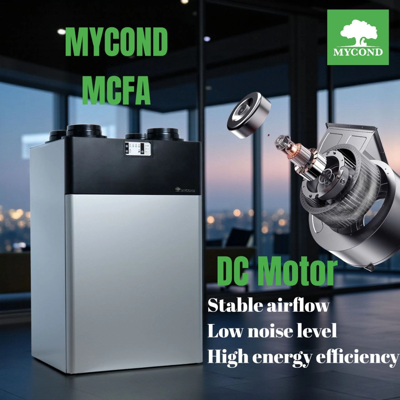 Rekuperative Lüftungsanlage mit Defrosting Mycond MCFA
