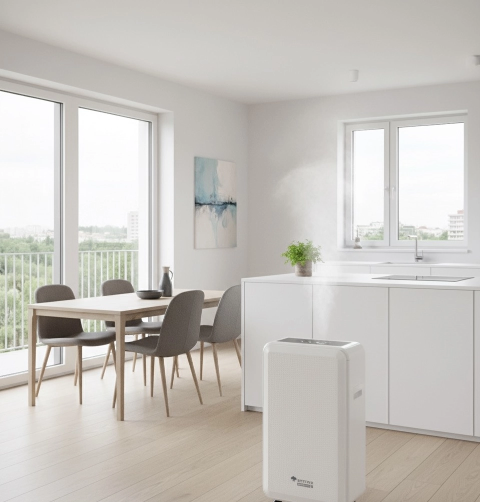 Leiser und energiesparender Luftentfeuchter, arbeitet bei niedrigen Temperaturen Mycond Roomer Smart 12