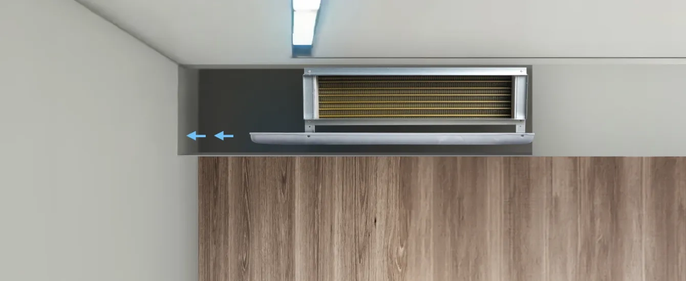 Vorteile der kanalisierten Installation von Gebläsekonvektoren unter der Decke: Beispiel von Mycond MCFC